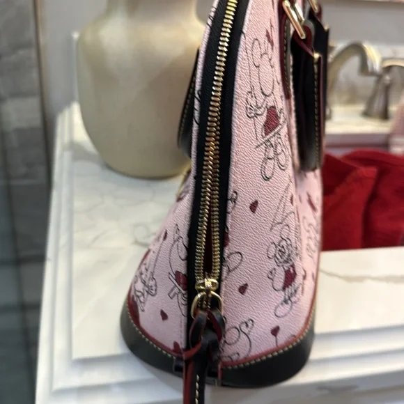 Dooney and Burke Disney Micky & Minnie Satchel, like new. FREE GIFT W/ purchase - Picture 8 of 14